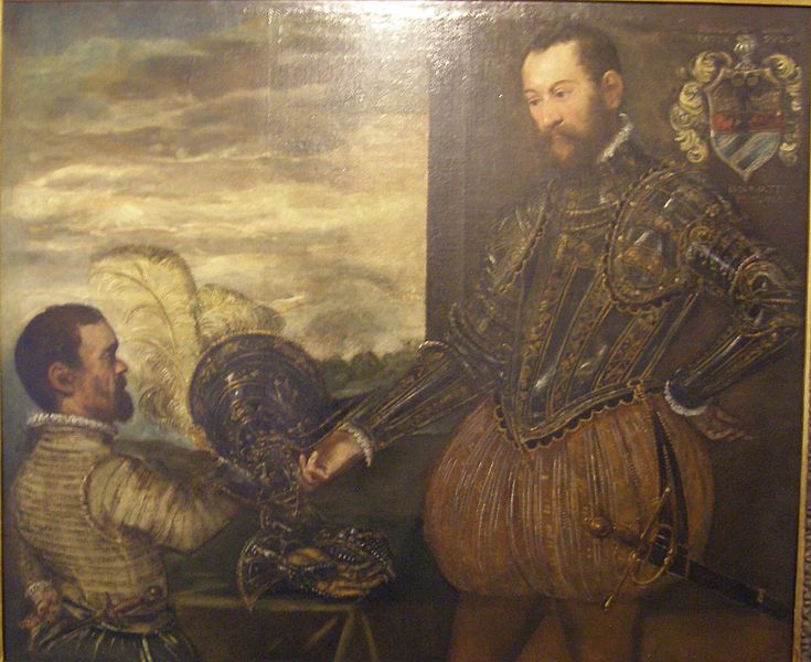 Scipione Clusone con il suo paggio nano 1561 by Jacopo Tintoretto 1518-1594  Galleria Nazionale della Liguria